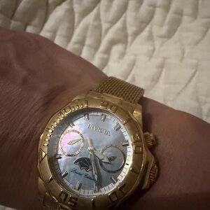 Invicta Gold and Mother-of-Pearl Women's Watch